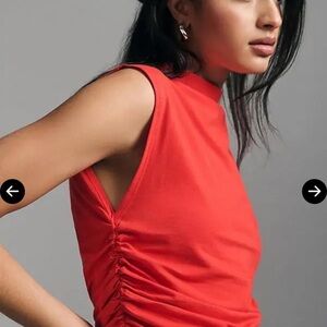 Anthropologie Coral Sleeveless Tee